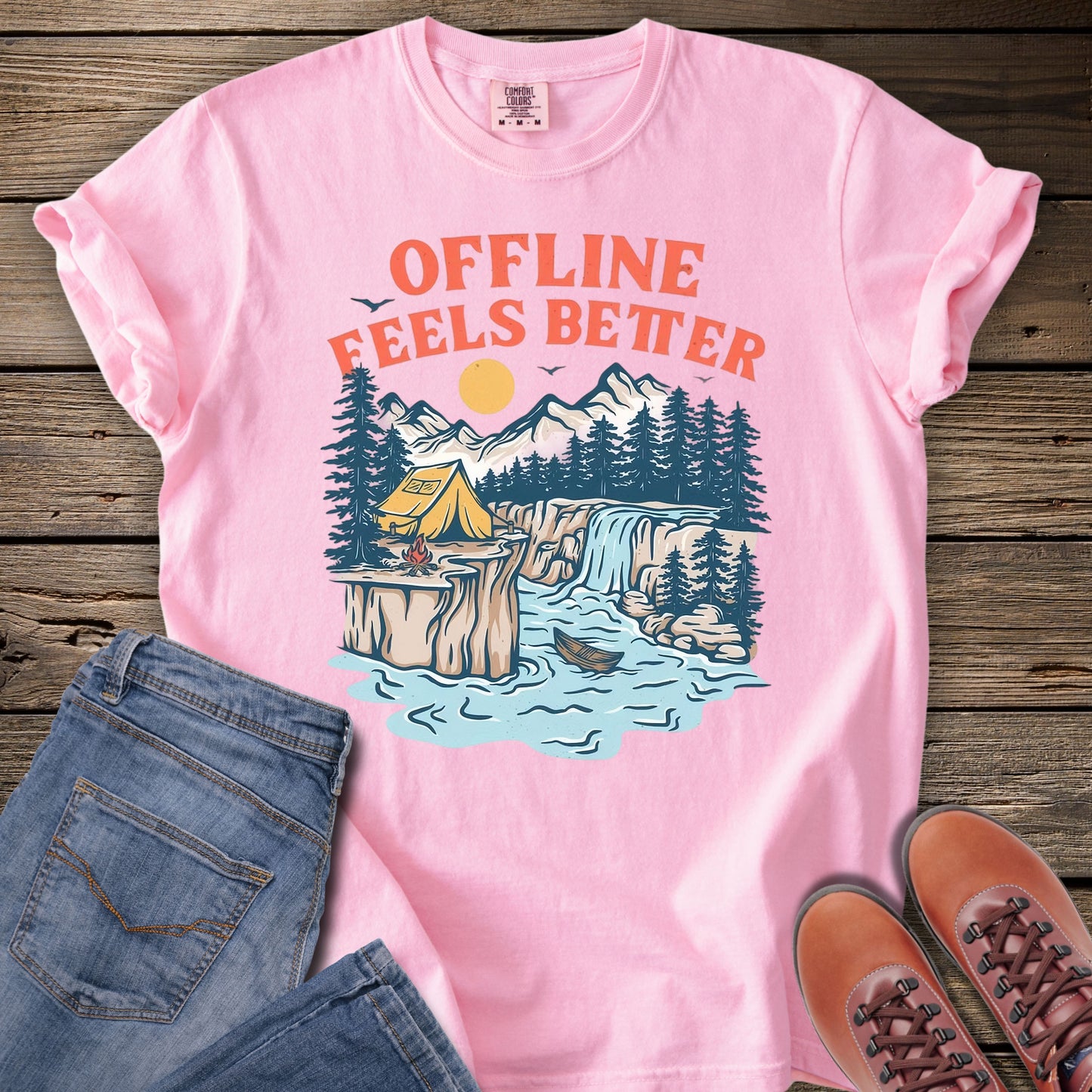 Offline Feels Better Camping T-Shirt