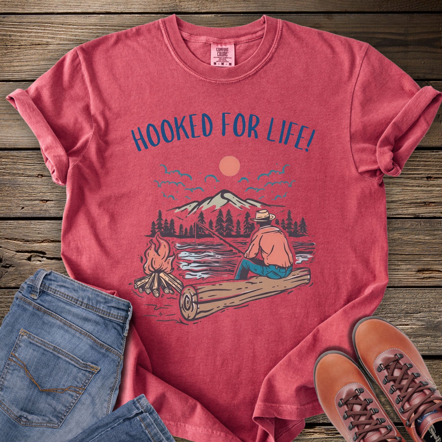 Hooked for Life Fishing T-Shirt