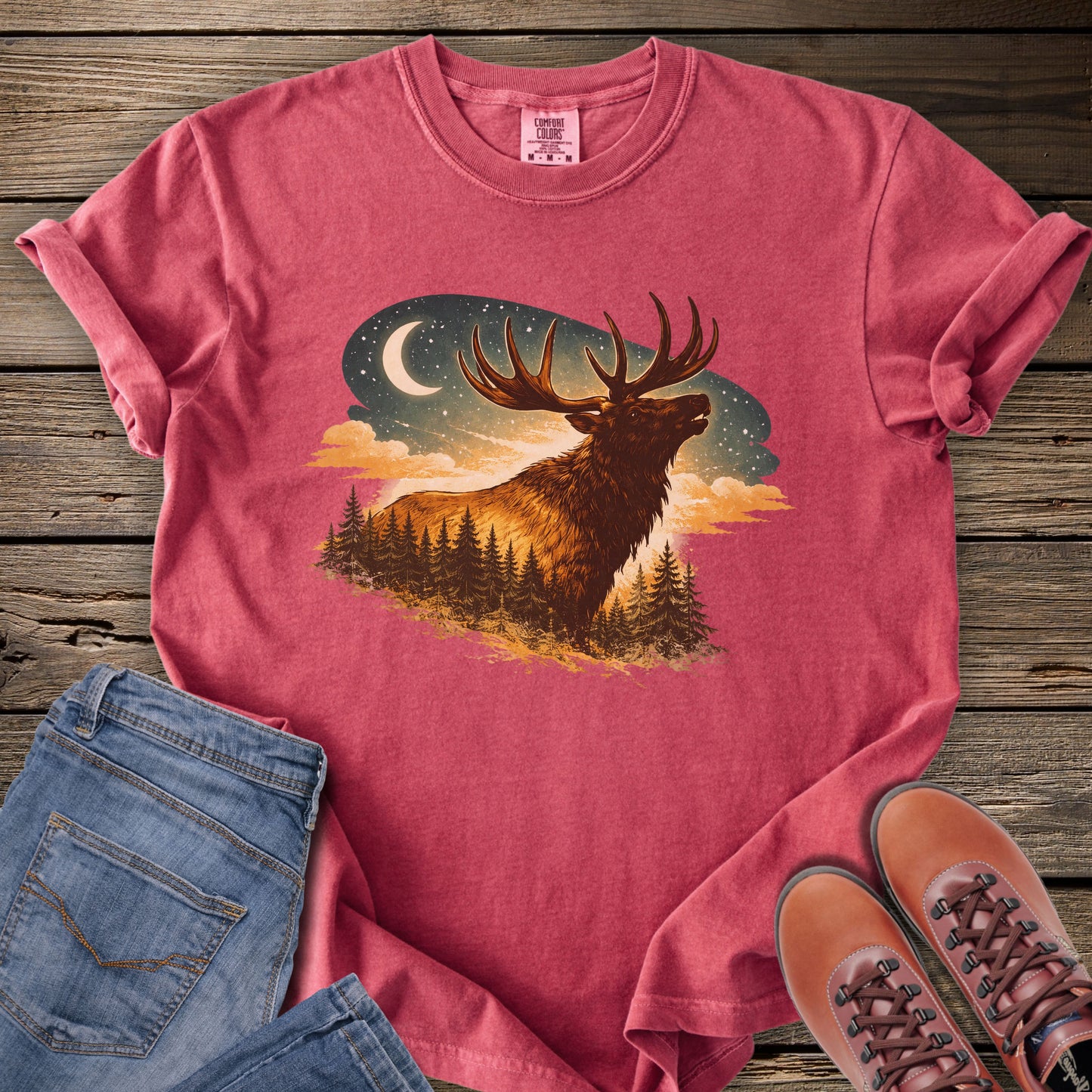Elk Wilderness Sunset T-Shirt