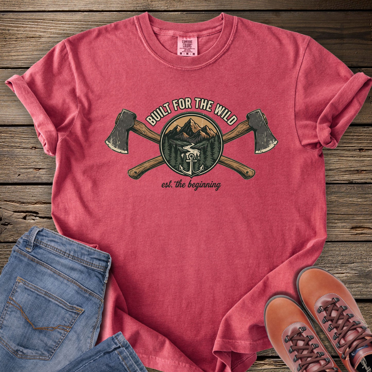 Lumberjack Axes & Mountains T-Shirt