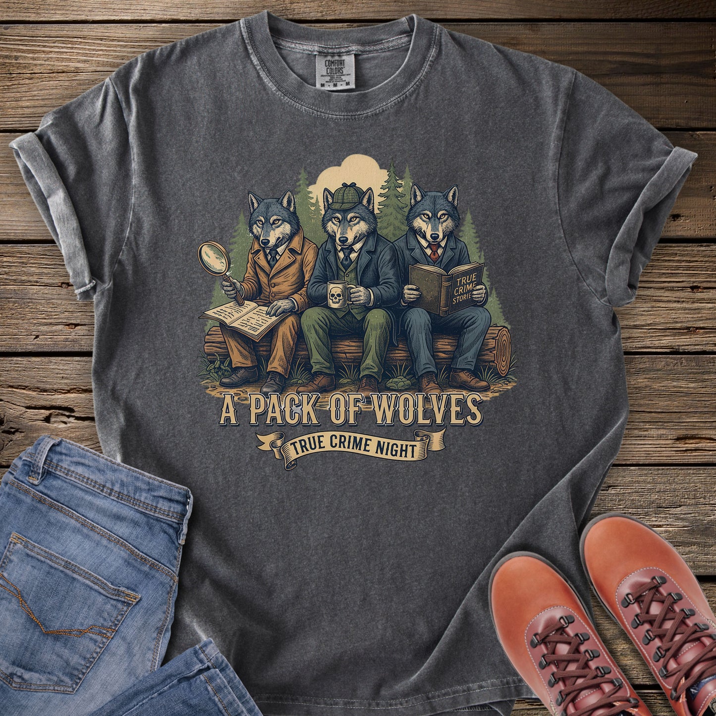 A Pack of Wolves True Crime Night T-Shirt