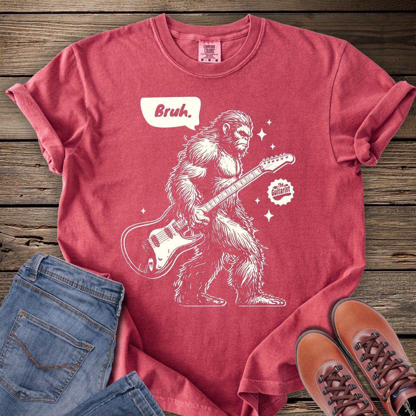 Bruh Sasquatch Guitar T-Shirt