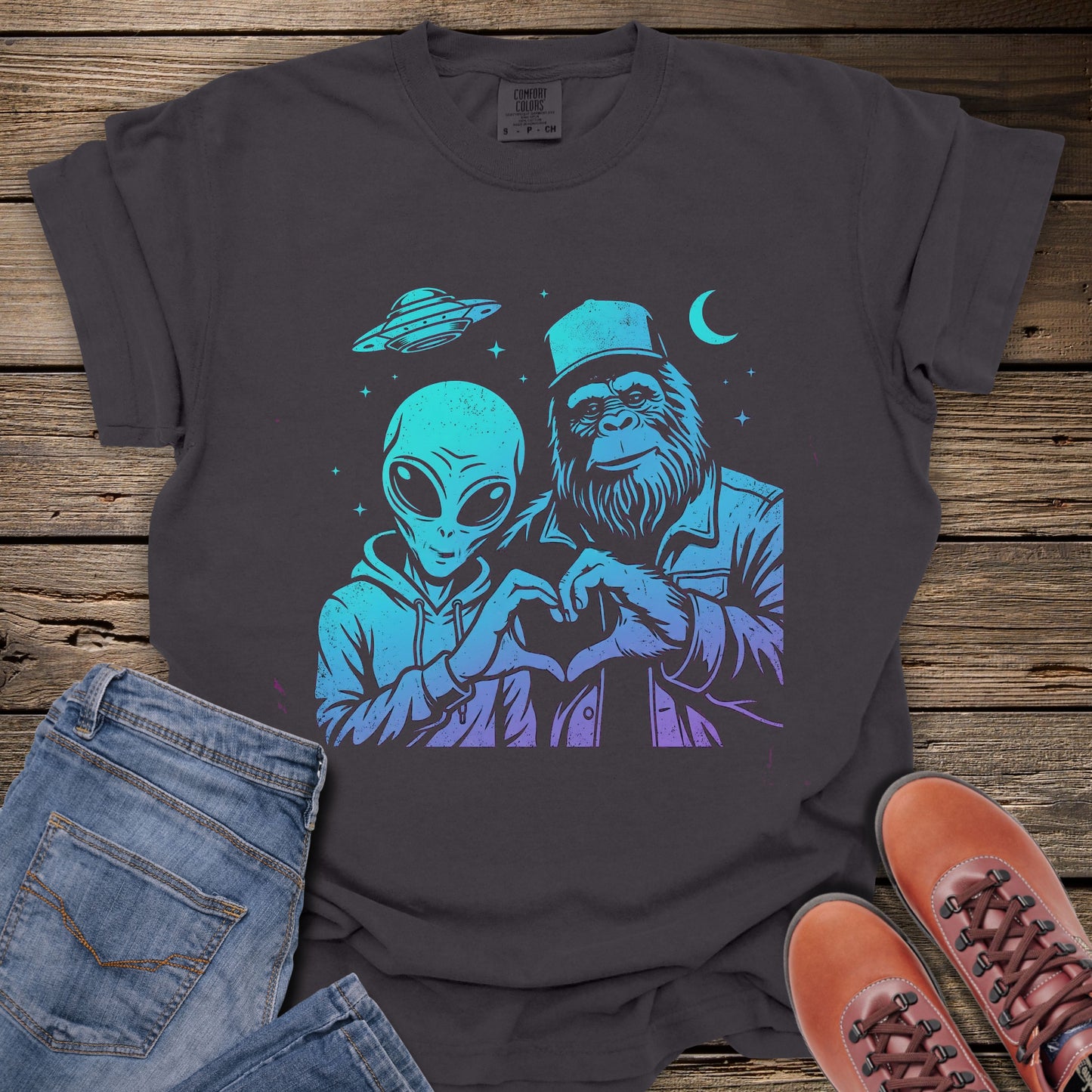 Bigfoot & Alien Broship T-Shirts