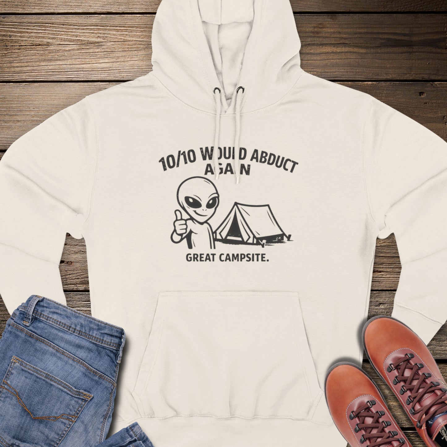 Alien Camping Premium Hoodie