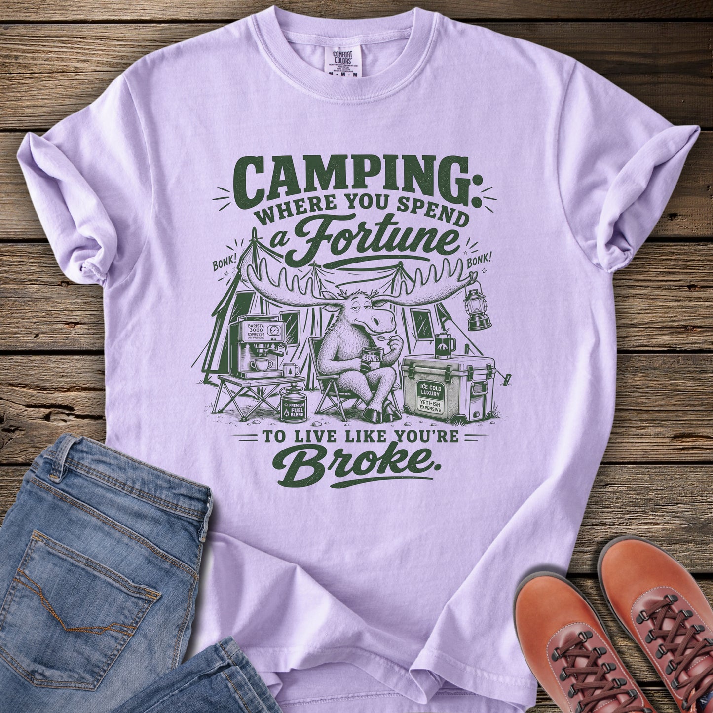 Camping Humor Moose T-Shirt