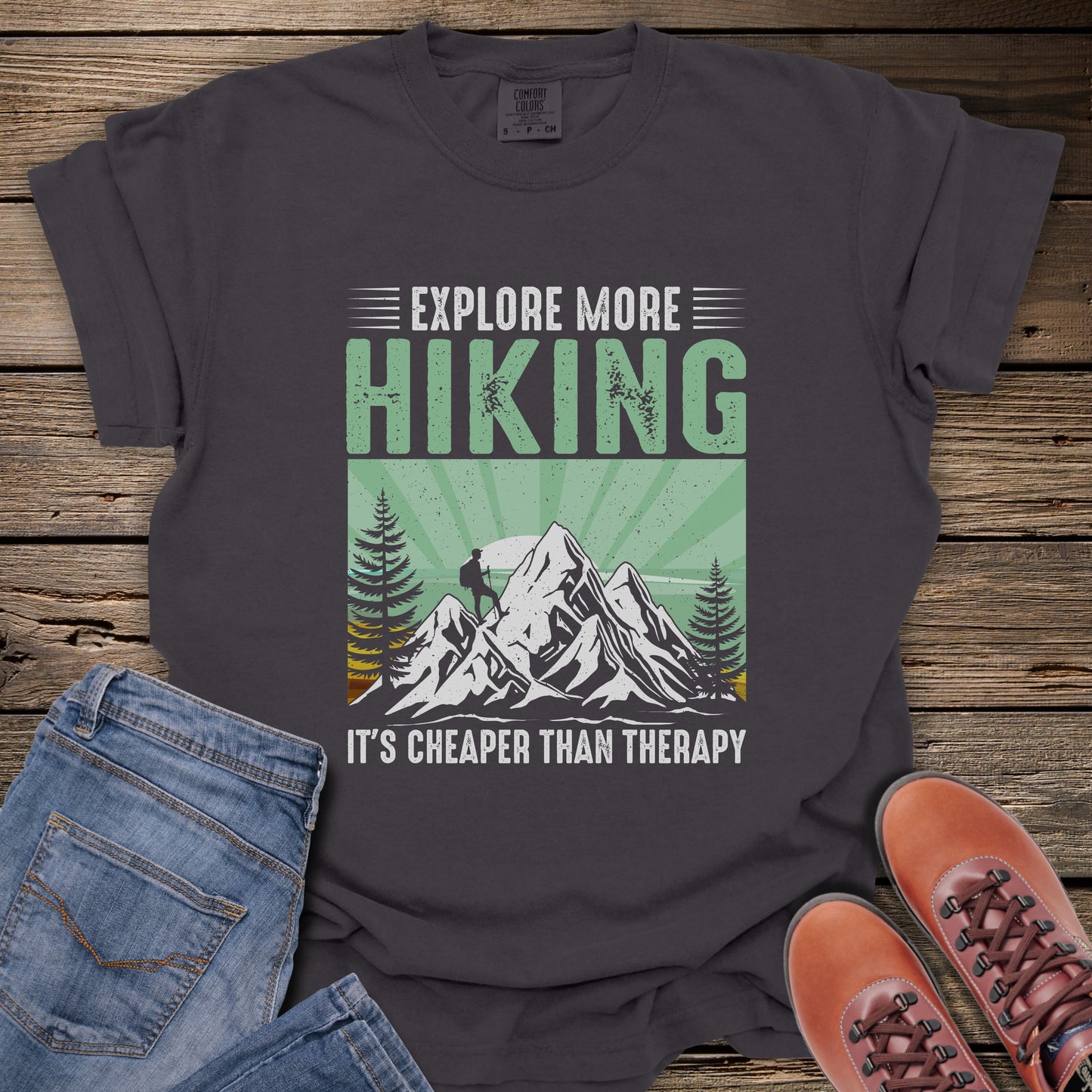 Hiking Cheaper Than Therapy T-Shirt