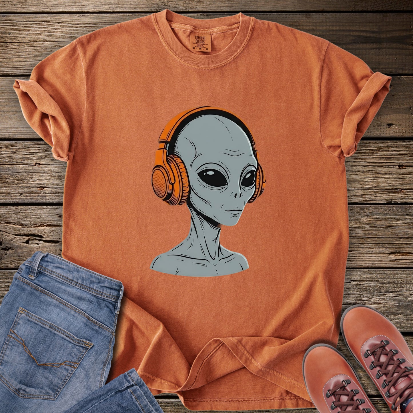 Cosmic Playlist Vibes Alien T-Shirt