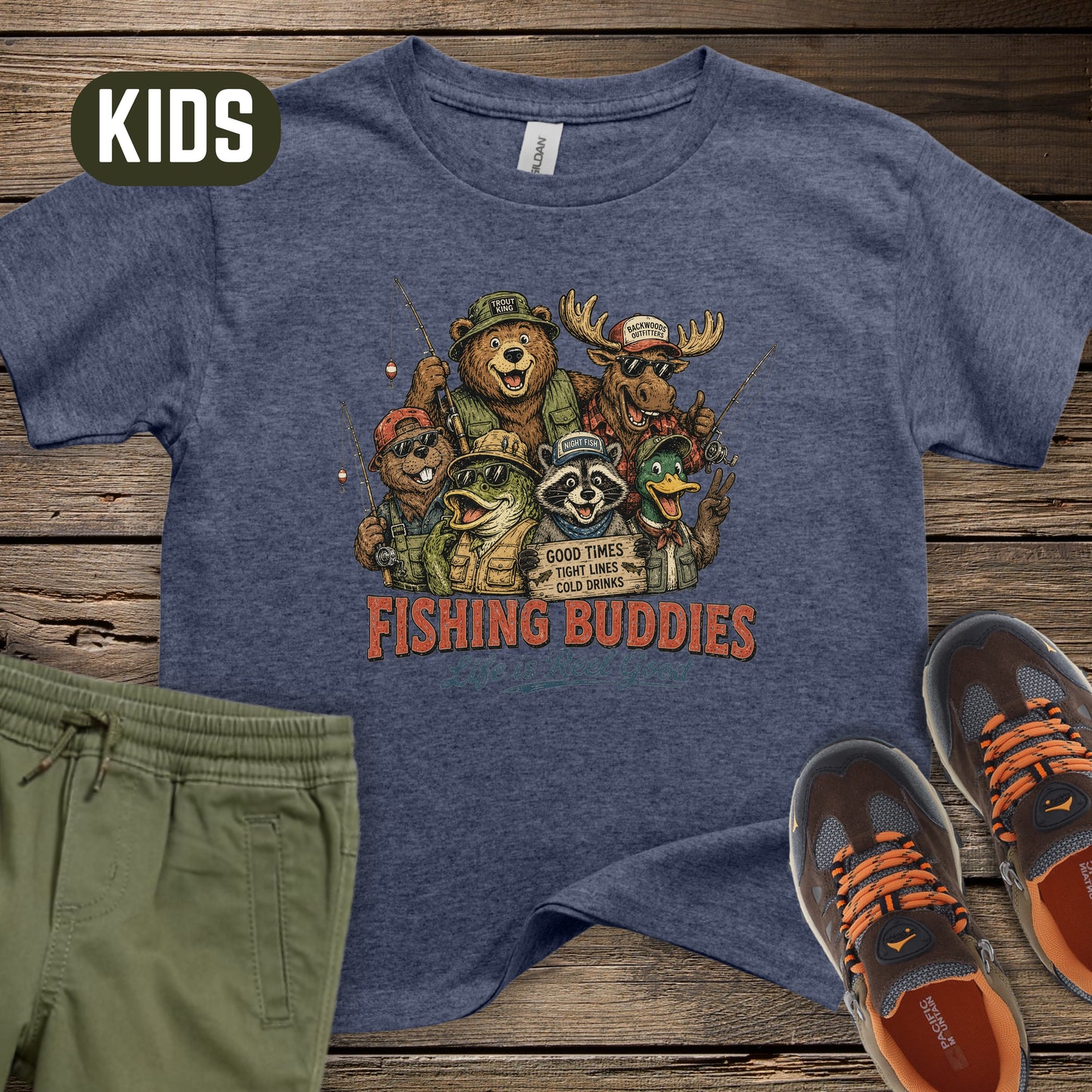 Fishing Buddies Kids T-Shirt