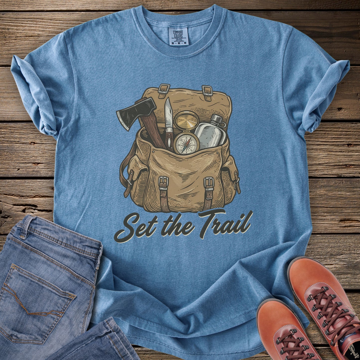 Set the Trail Backpack Adventure T-Shirt