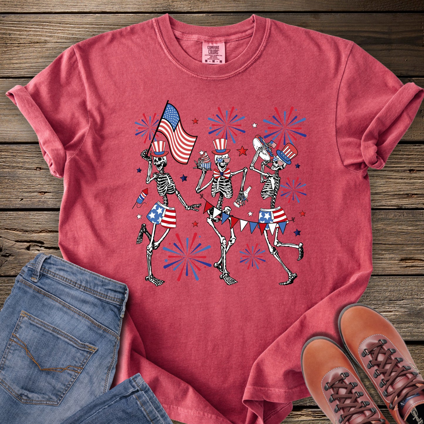 Patriotic Dancing Skeletons T-Shirt