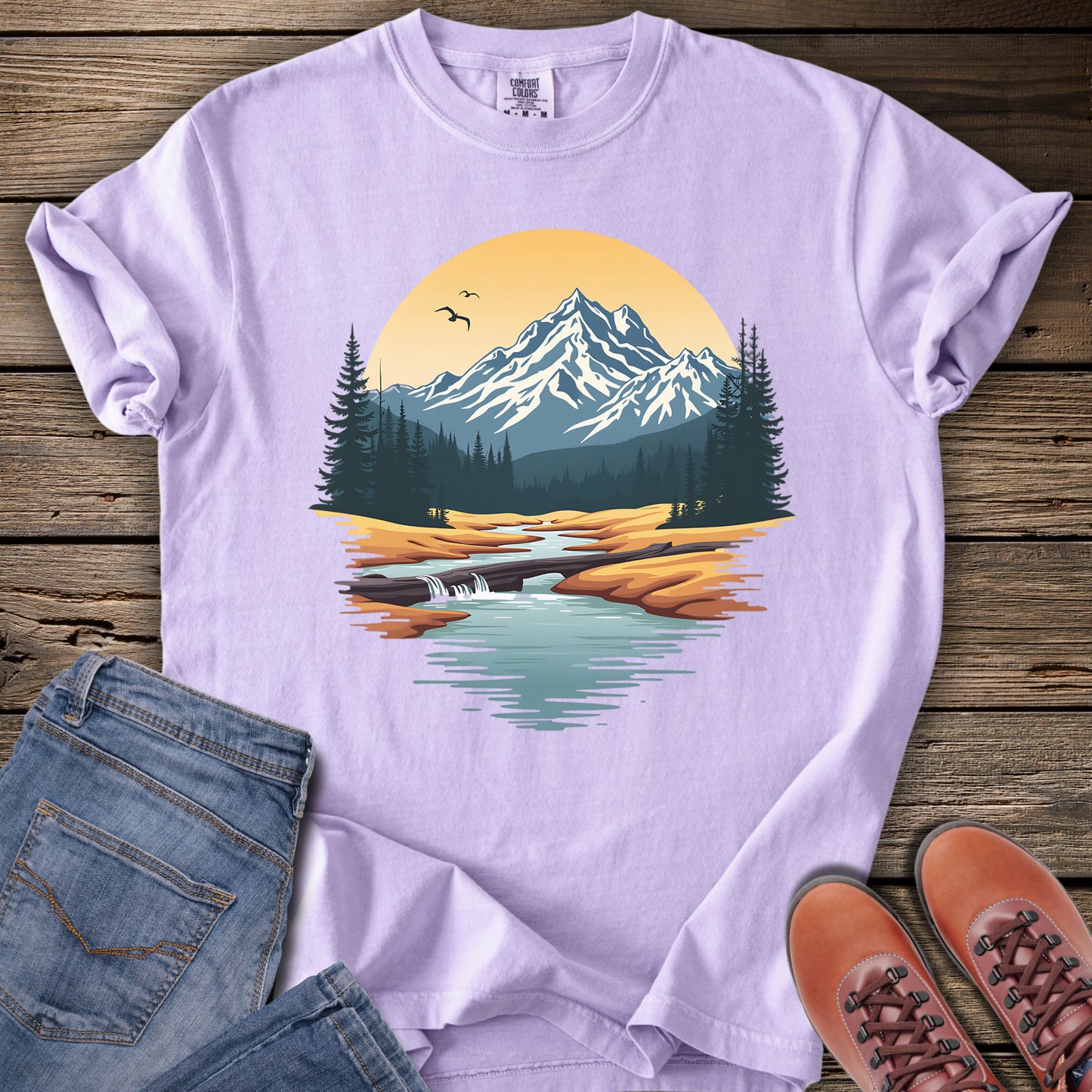 Mountain Lake Sunset T-Shirt