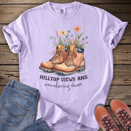 Hilltop Views Floral Boots T-Shirt
