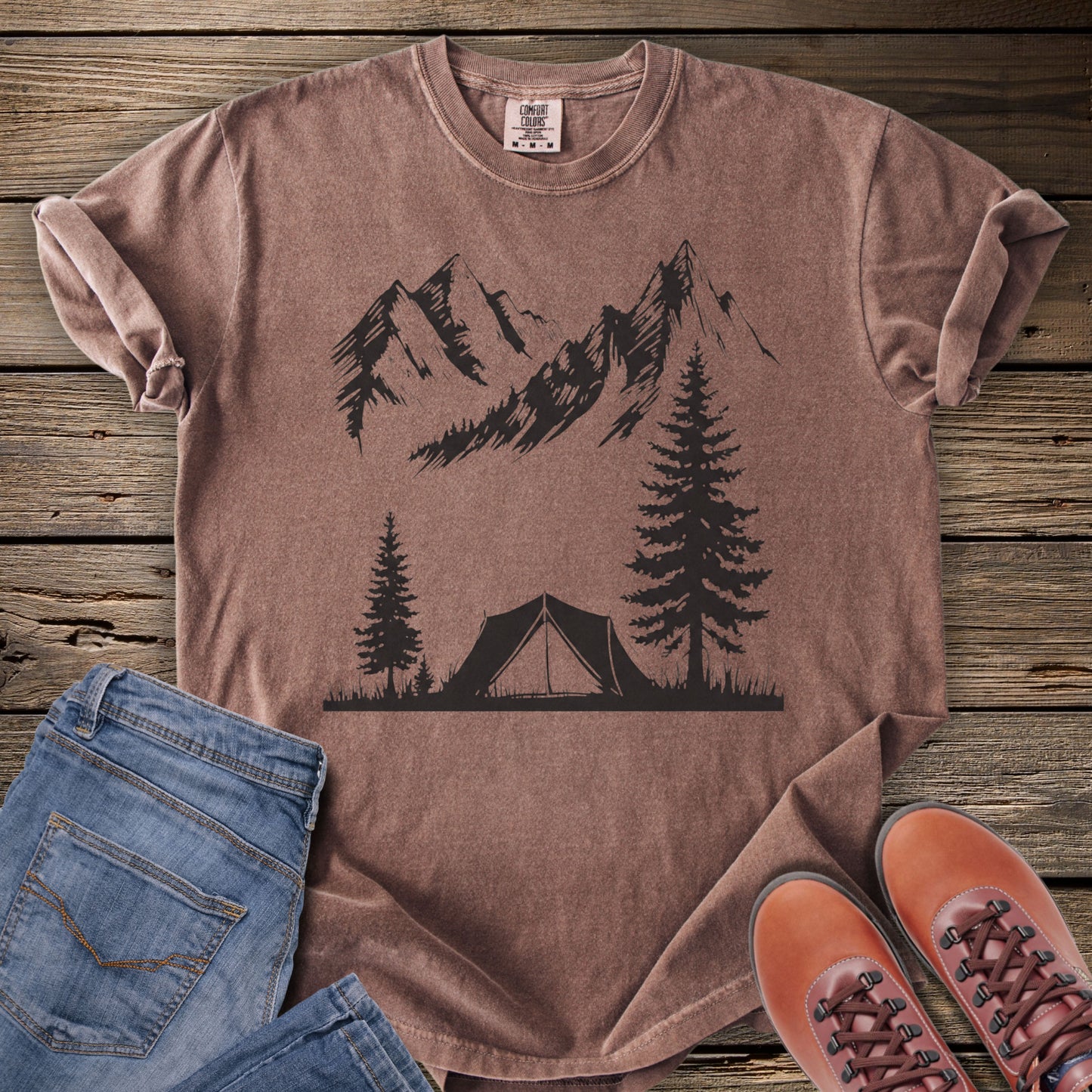Camping Tent Mountain T-Shirt