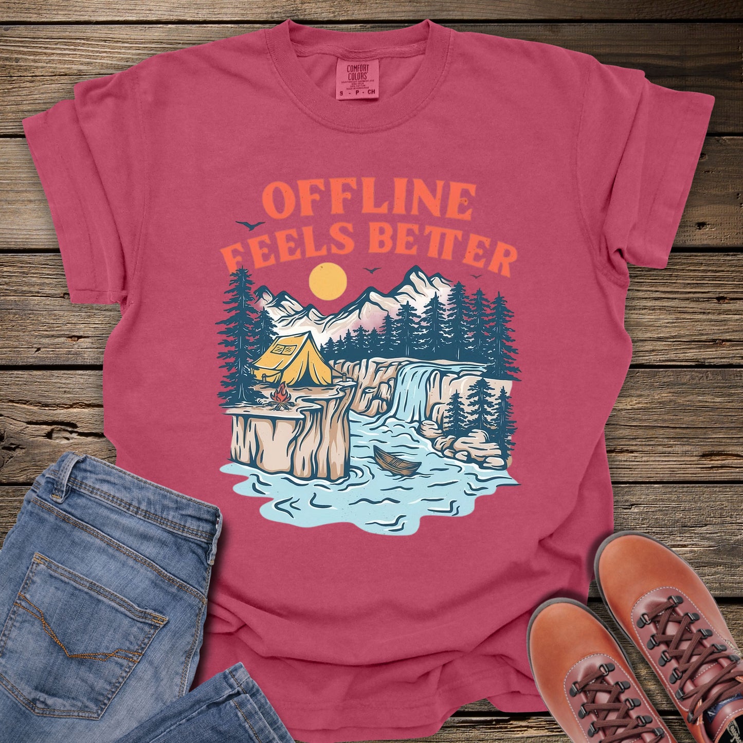 Offline Feels Better Camping T-Shirt