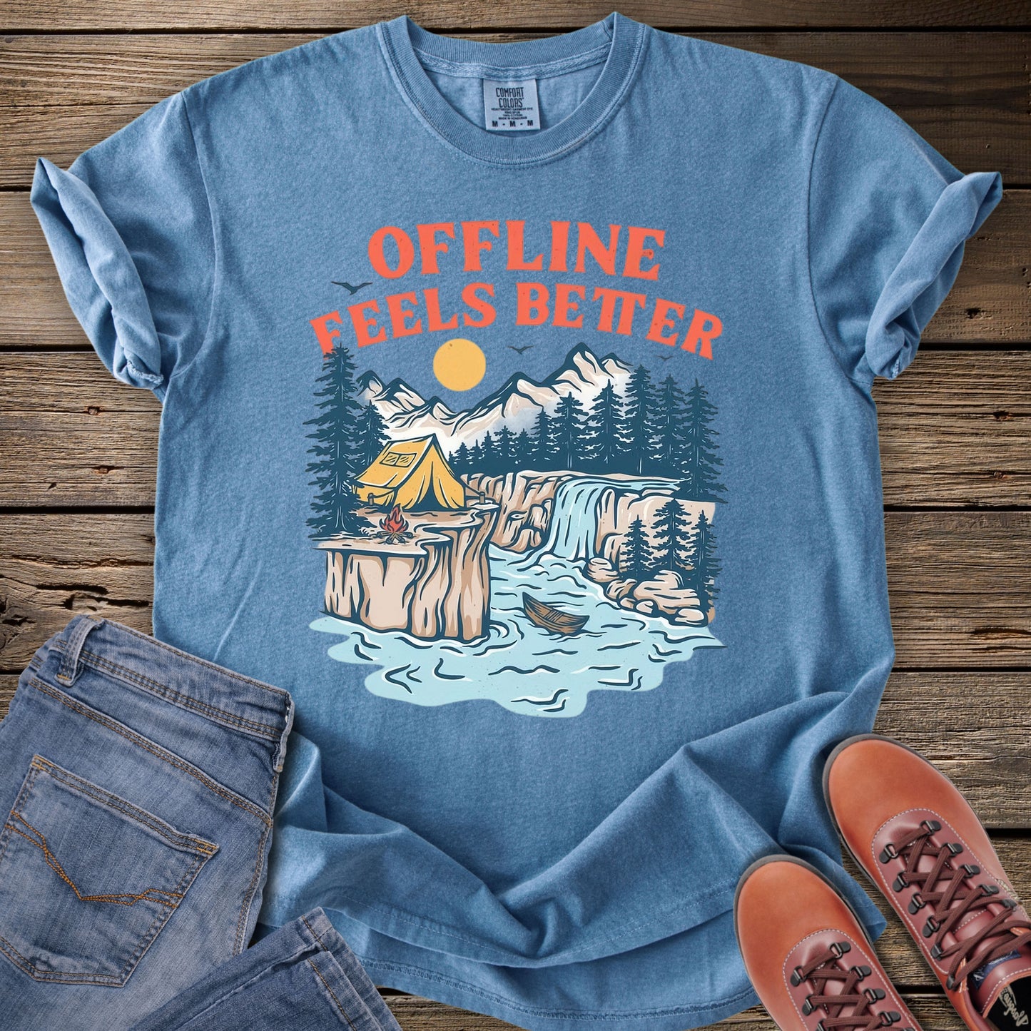 Offline Feels Better Camping T-Shirt