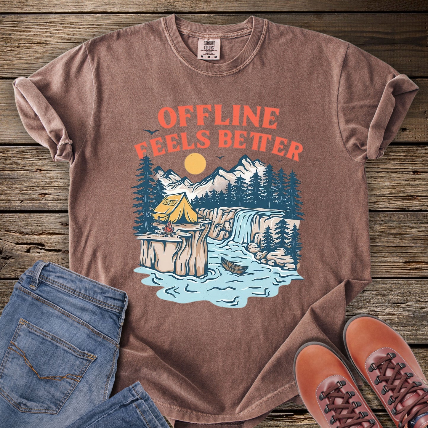 Offline Feels Better Camping T-Shirt