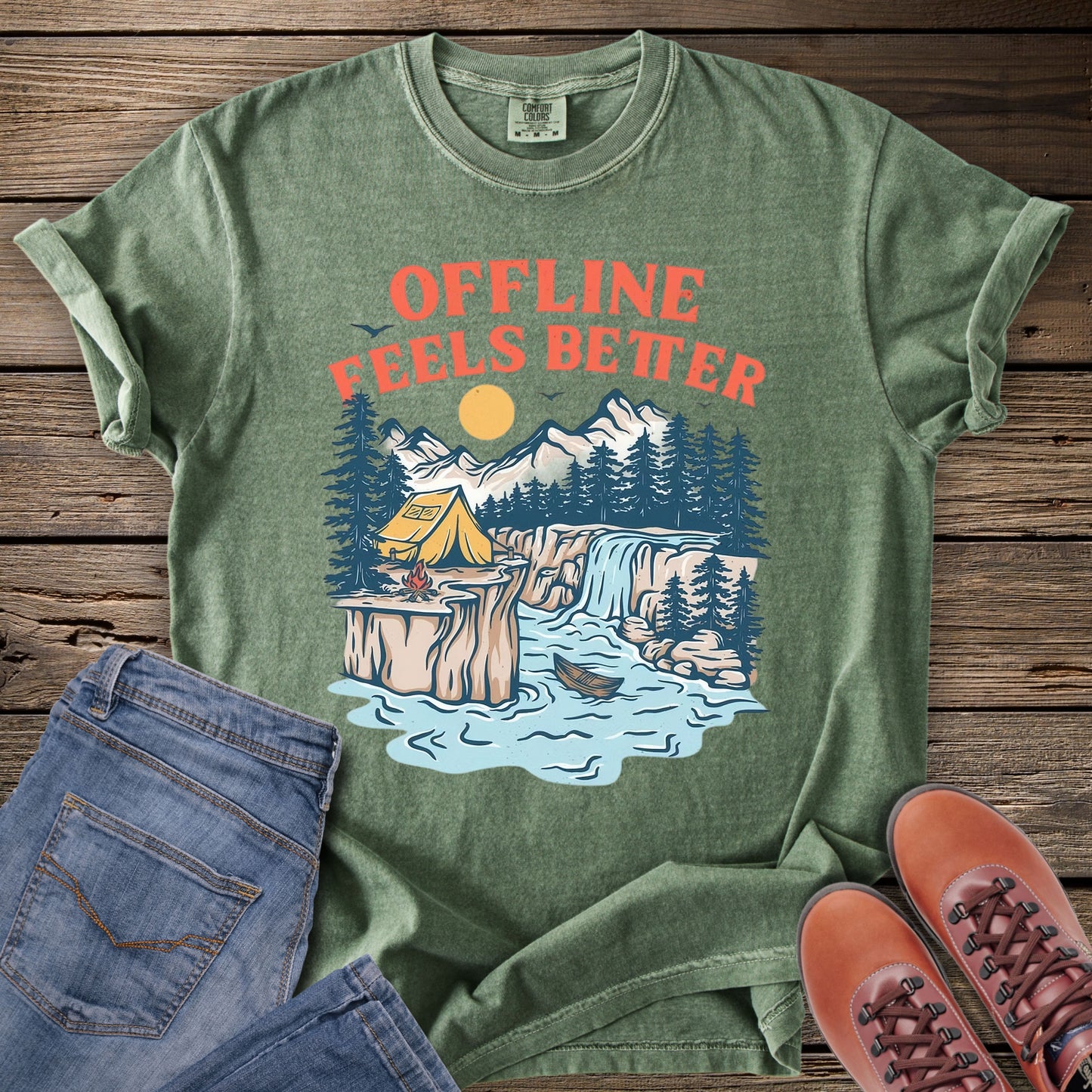 Offline Feels Better Camping T-Shirt