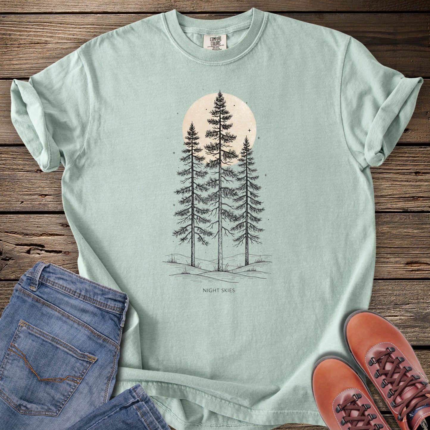 Pine Trees Sunset T-Shirt