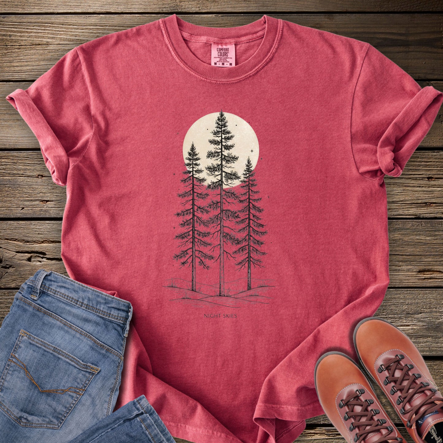 Pine Trees Sunset T-Shirt