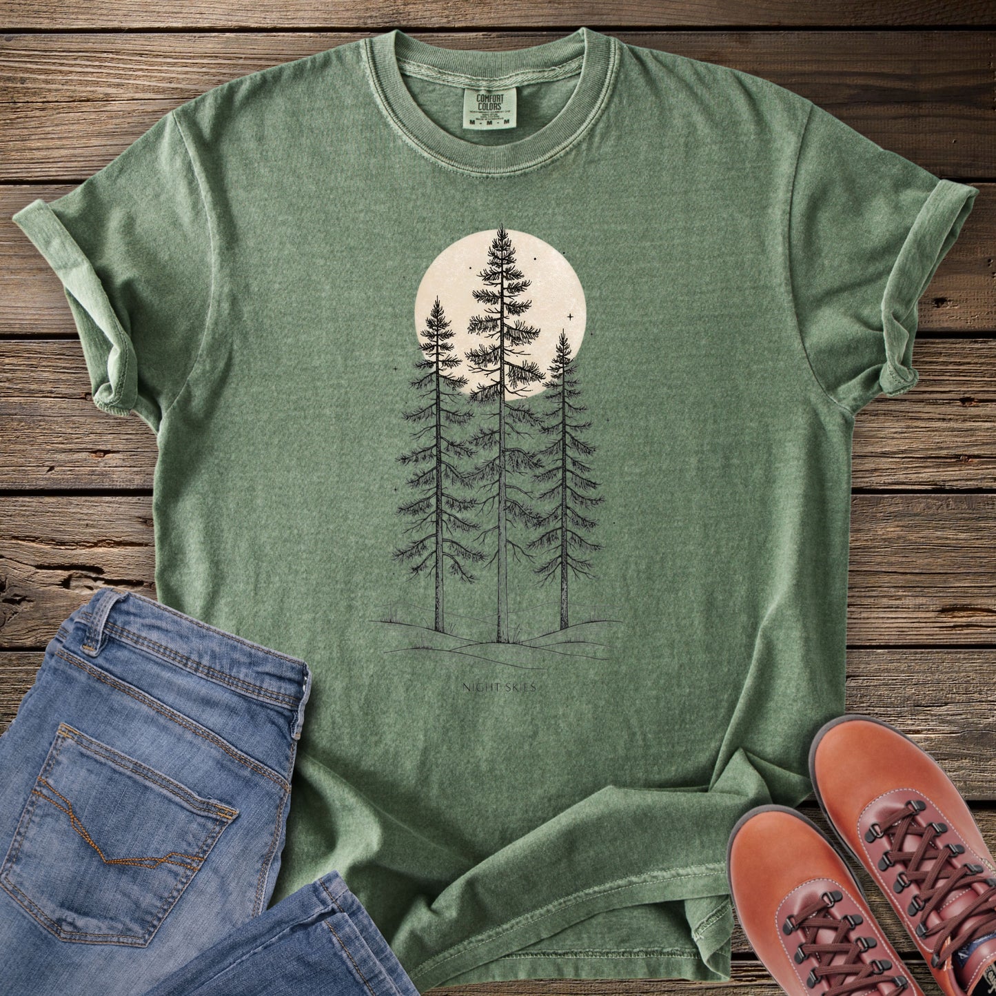 Pine Trees Sunset T-Shirt