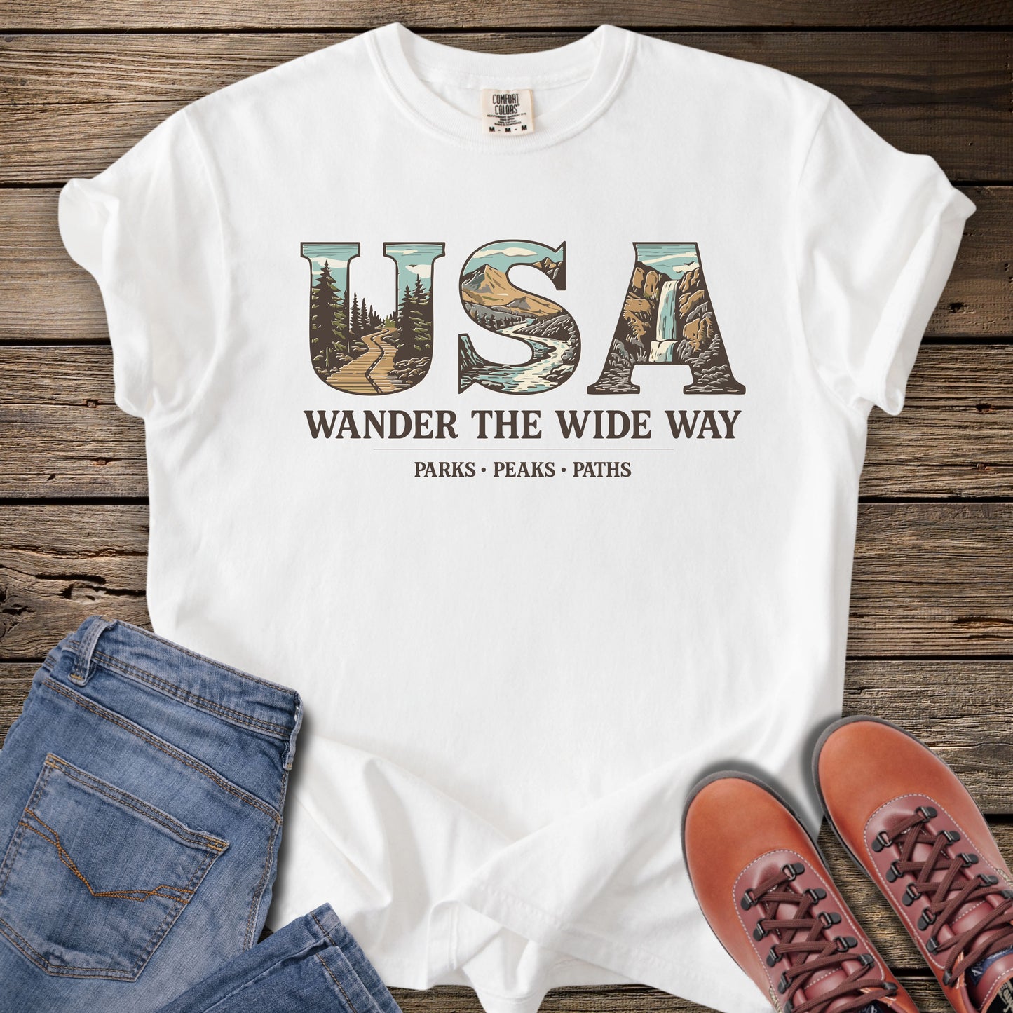 USA 'Wander the Wide Way' T-Shirt