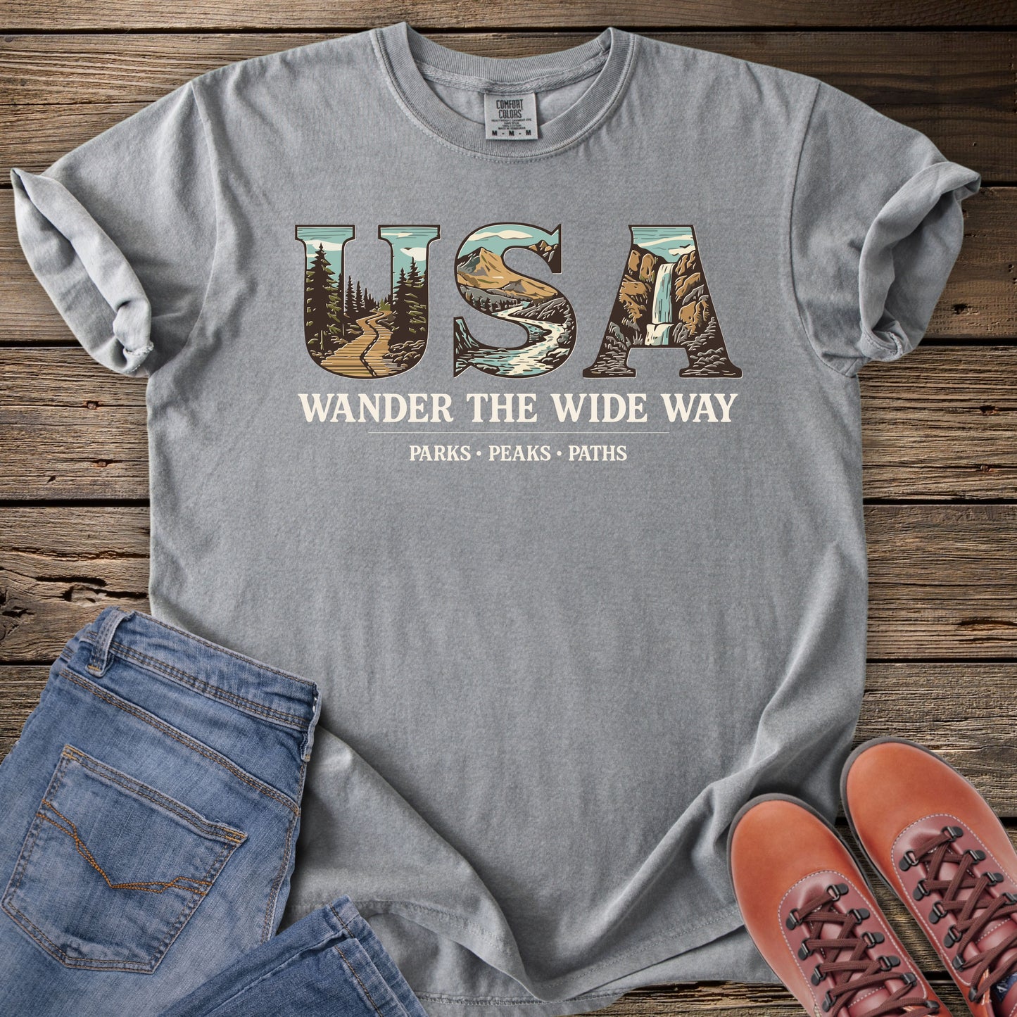 USA 'Wander the Wide Way' T-Shirt