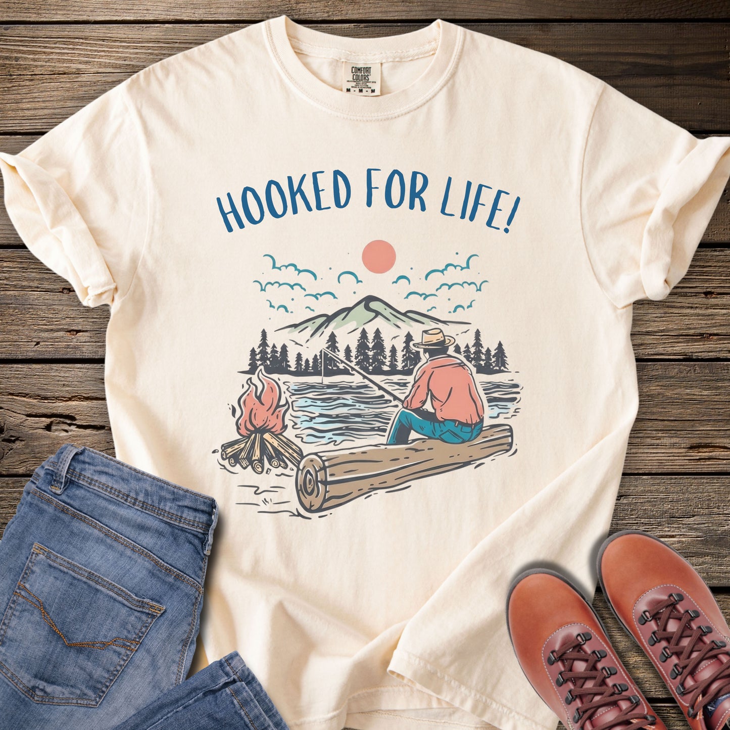 Hooked for Life Fishing T-Shirt
