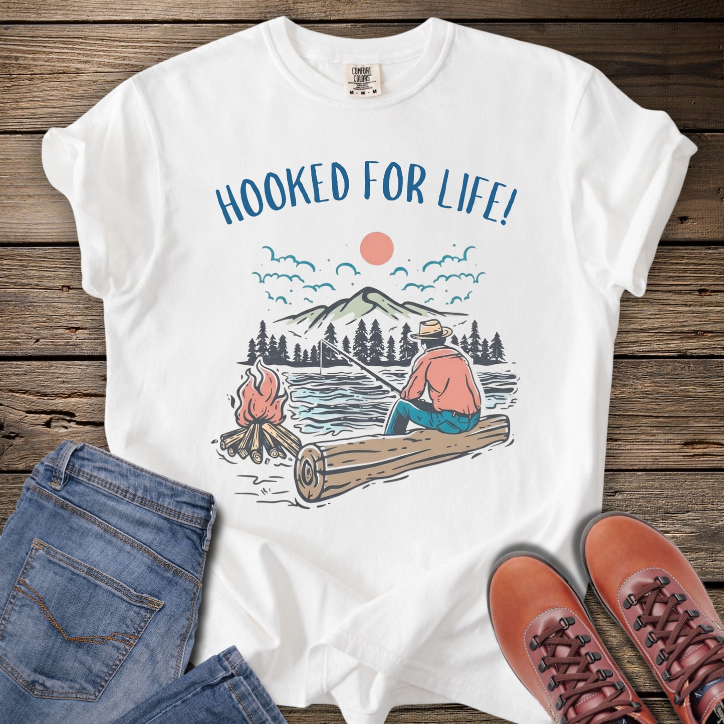 Hooked for Life Fishing T-Shirt
