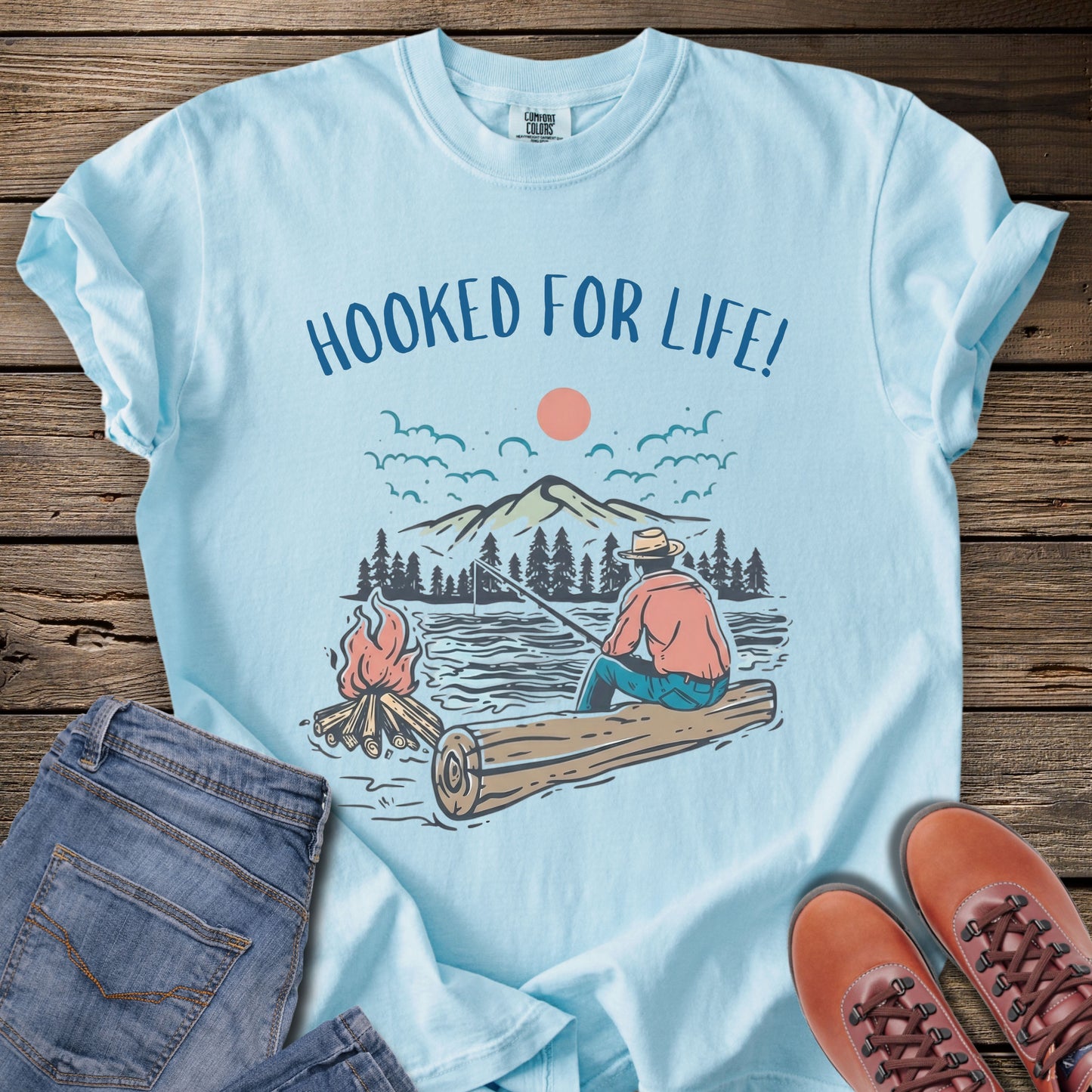 Hooked for Life Fishing T-Shirt