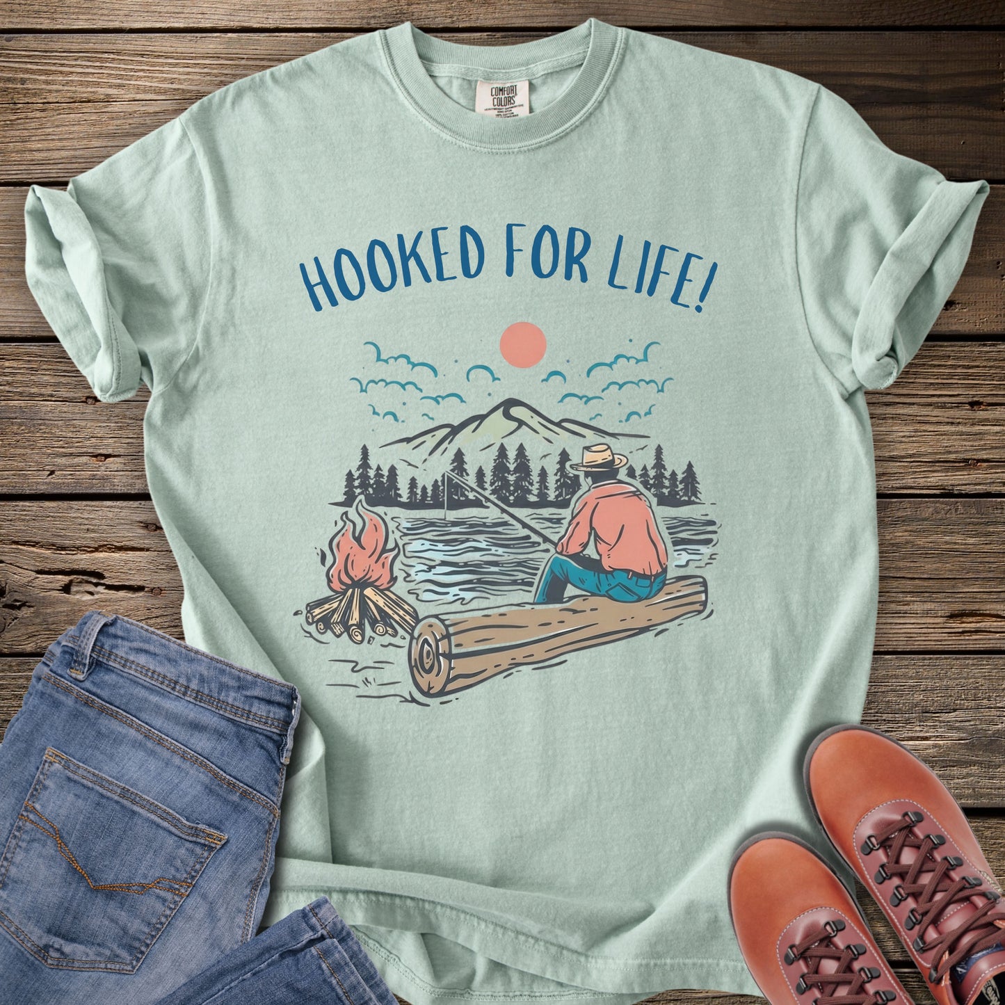 Hooked for Life Fishing T-Shirt