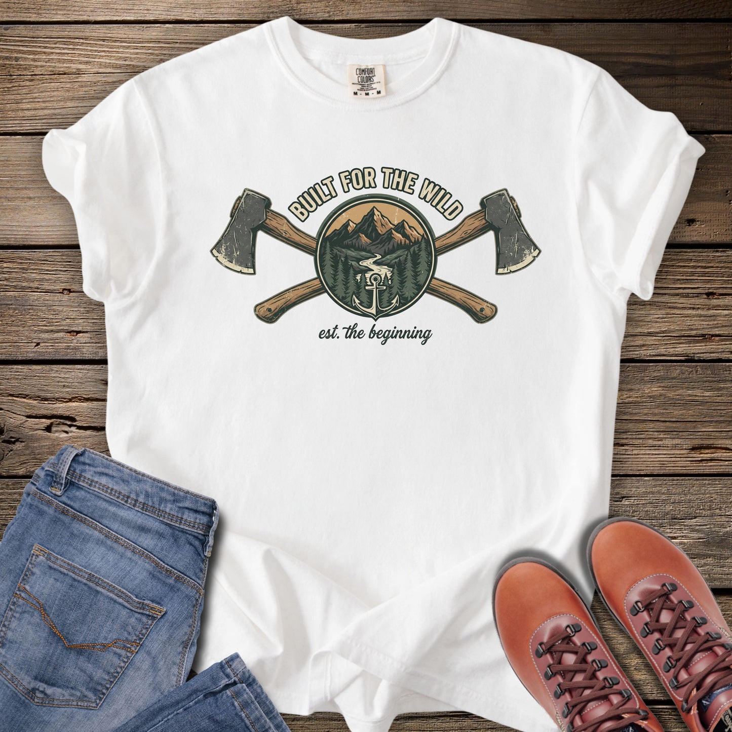 Lumberjack Axes & Mountains T-Shirt
