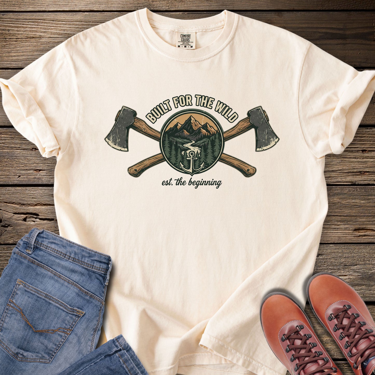 Lumberjack Axes & Mountains T-Shirt