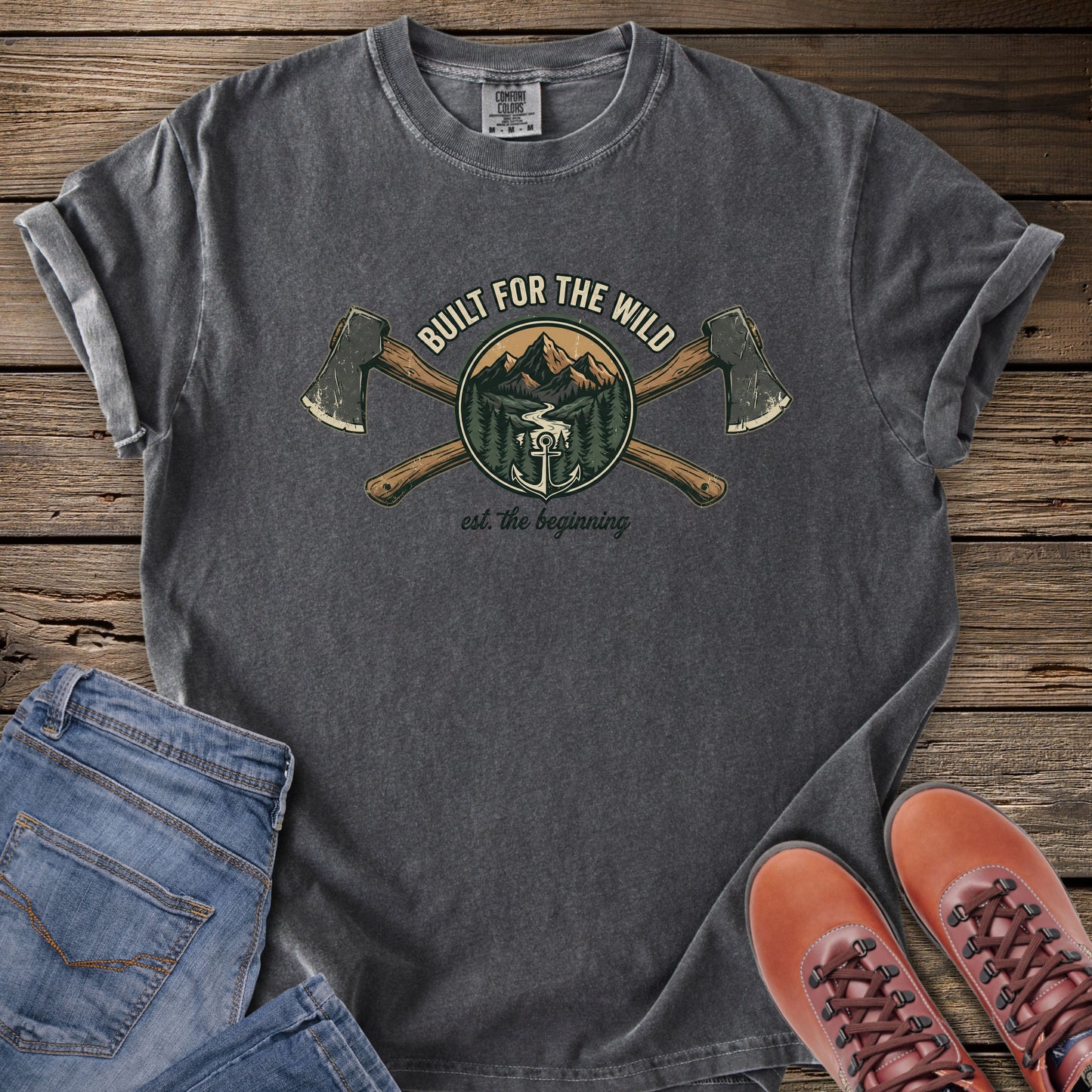 Lumberjack Axes & Mountains T-Shirt