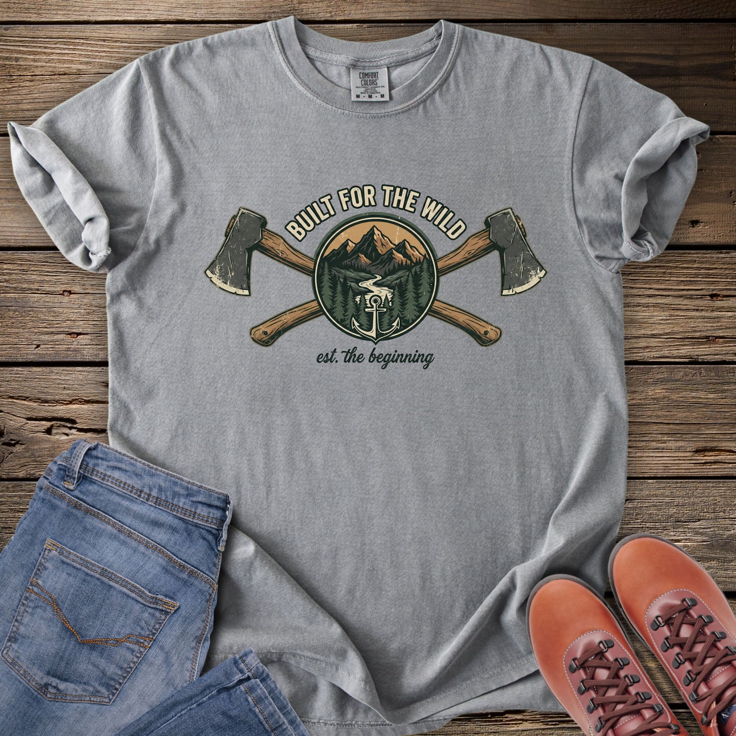 Lumberjack Axes & Mountains T-Shirt