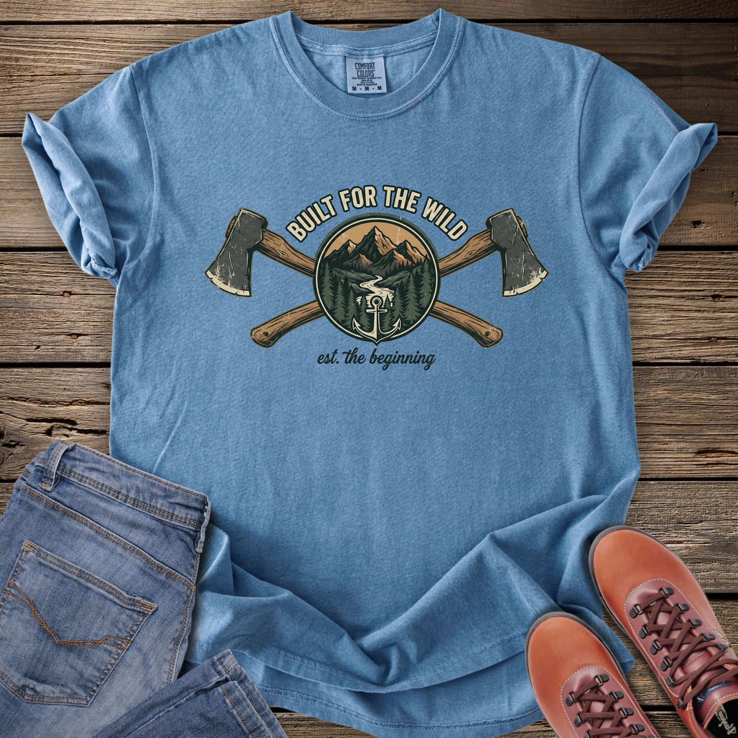 Lumberjack Axes & Mountains T-Shirt