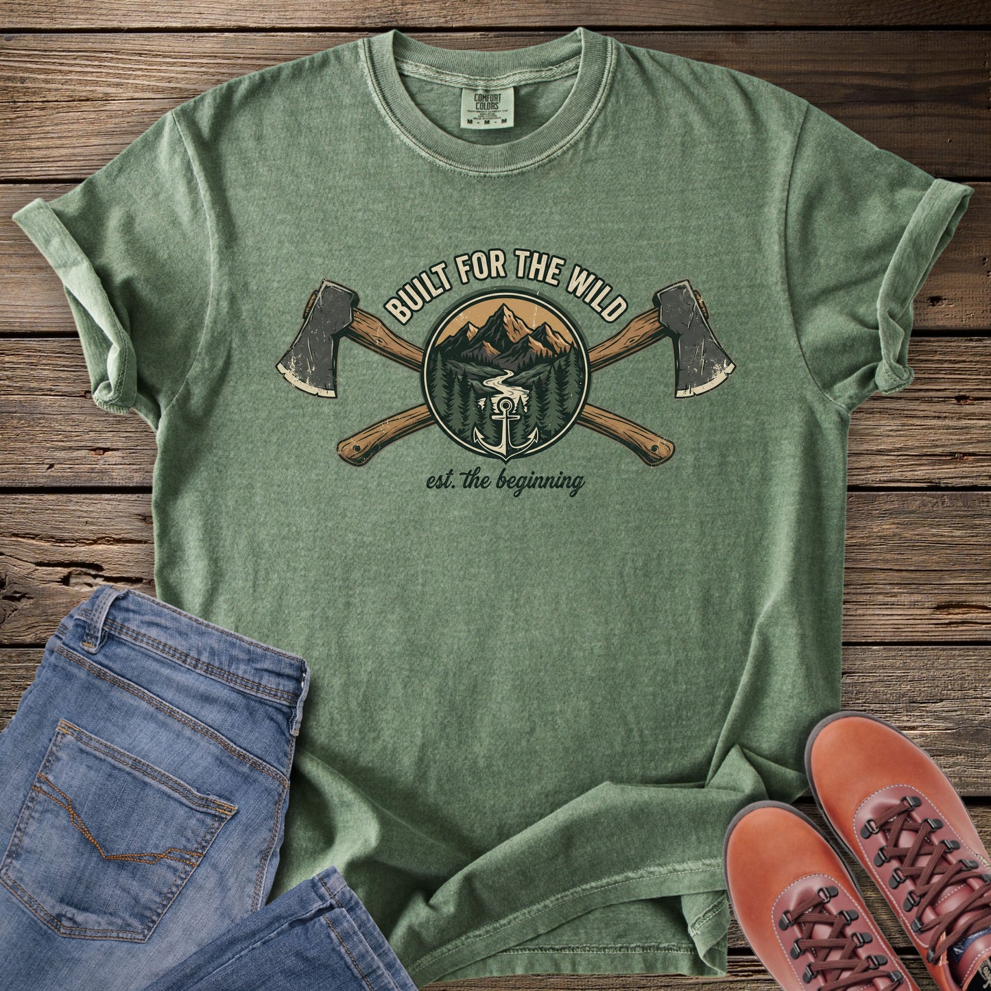 Lumberjack Axes & Mountains T-Shirt
