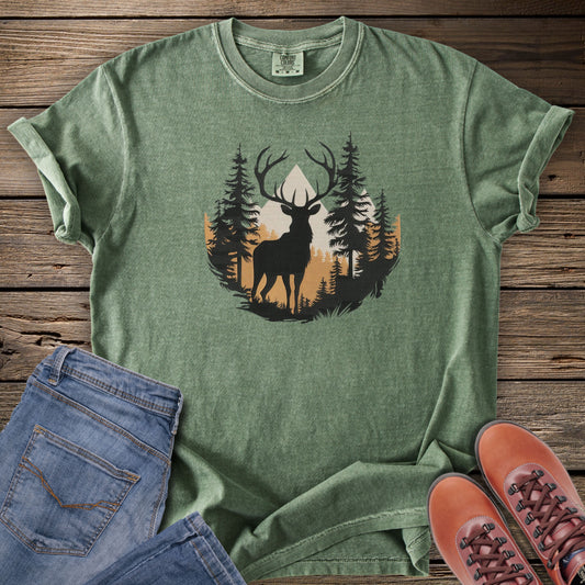 Faux Embroidery Golden Range Elk T-Shirt