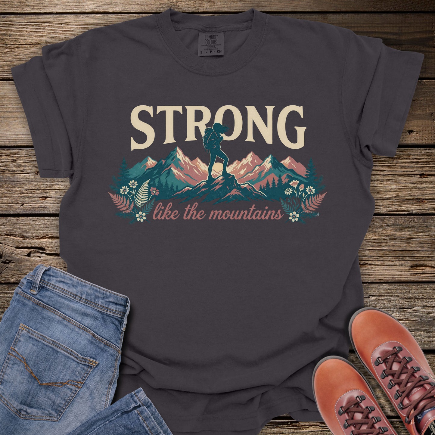 Strong Like The Mountain (woman silhouette) T-Shirt