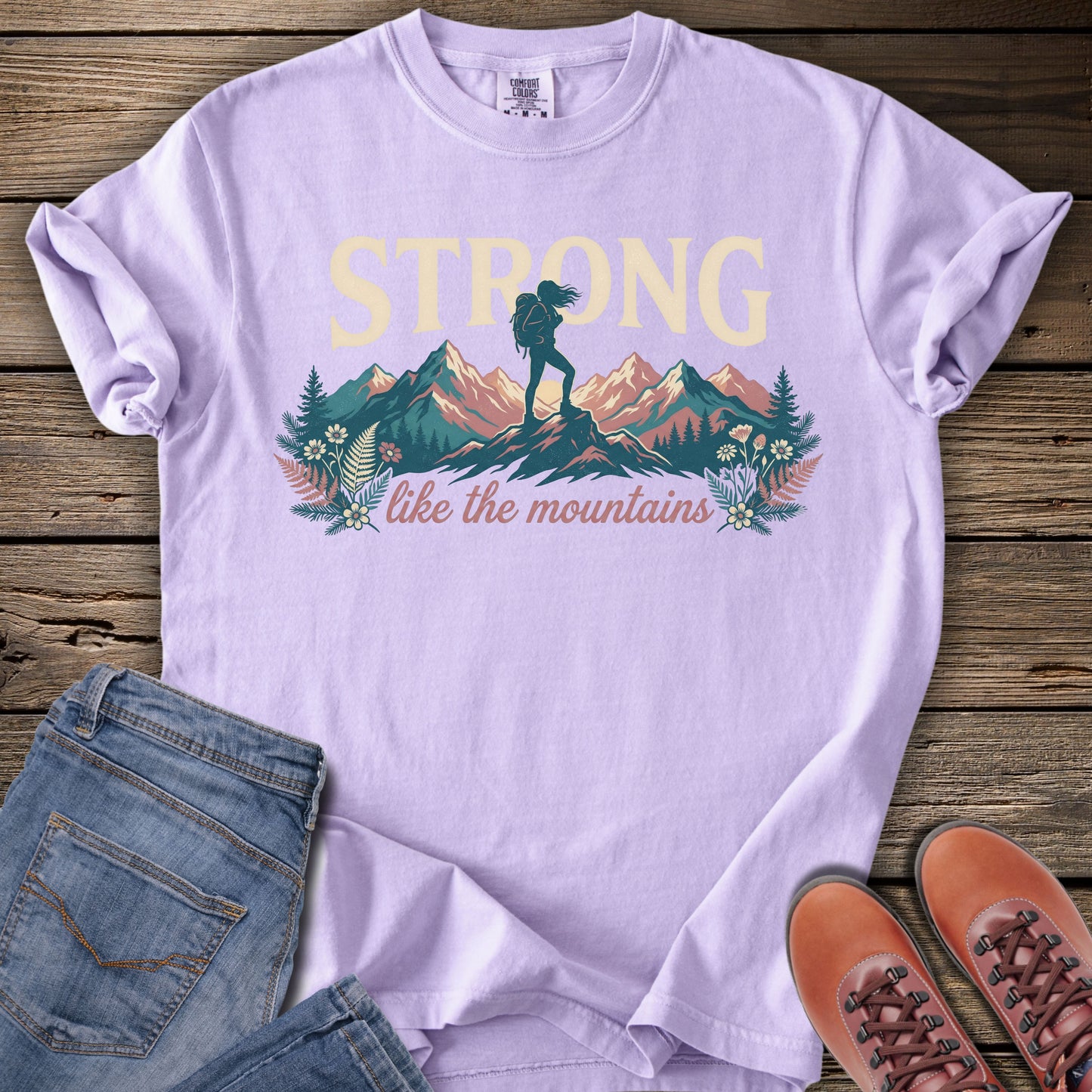 Strong Like The Mountain (woman silhouette) T-Shirt