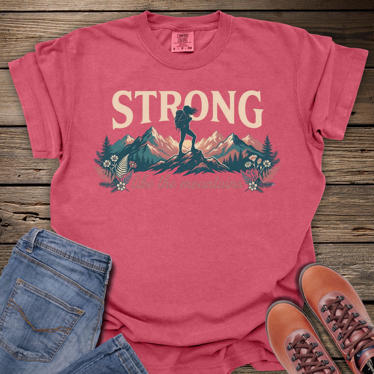 Strong Like The Mountain (woman silhouette) T-Shirt