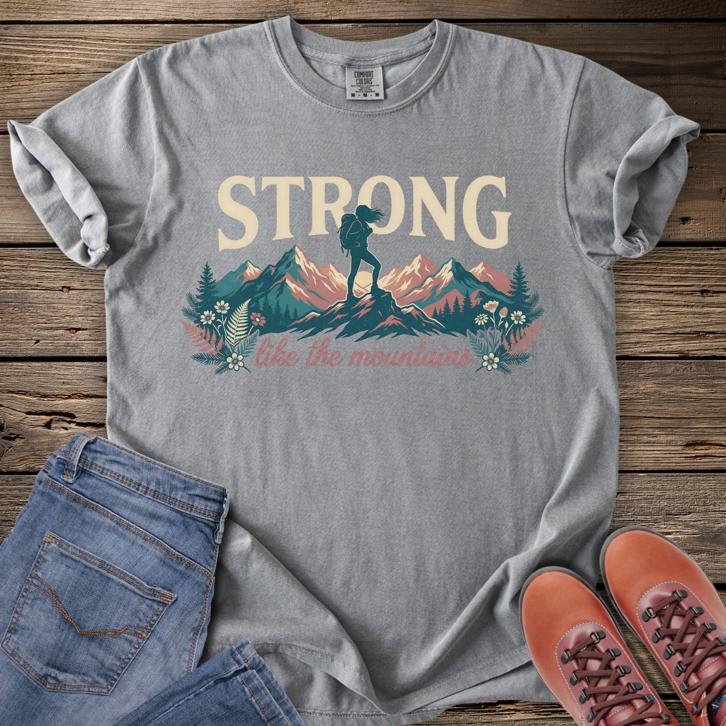 Strong Like The Mountain (woman silhouette) T-Shirt