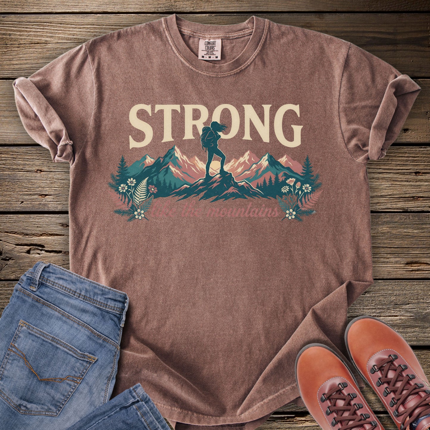 Strong Like The Mountain (woman silhouette) T-Shirt