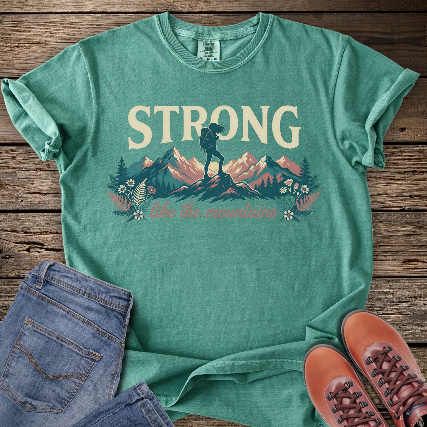 Strong Like The Mountain (woman silhouette) T-Shirt
