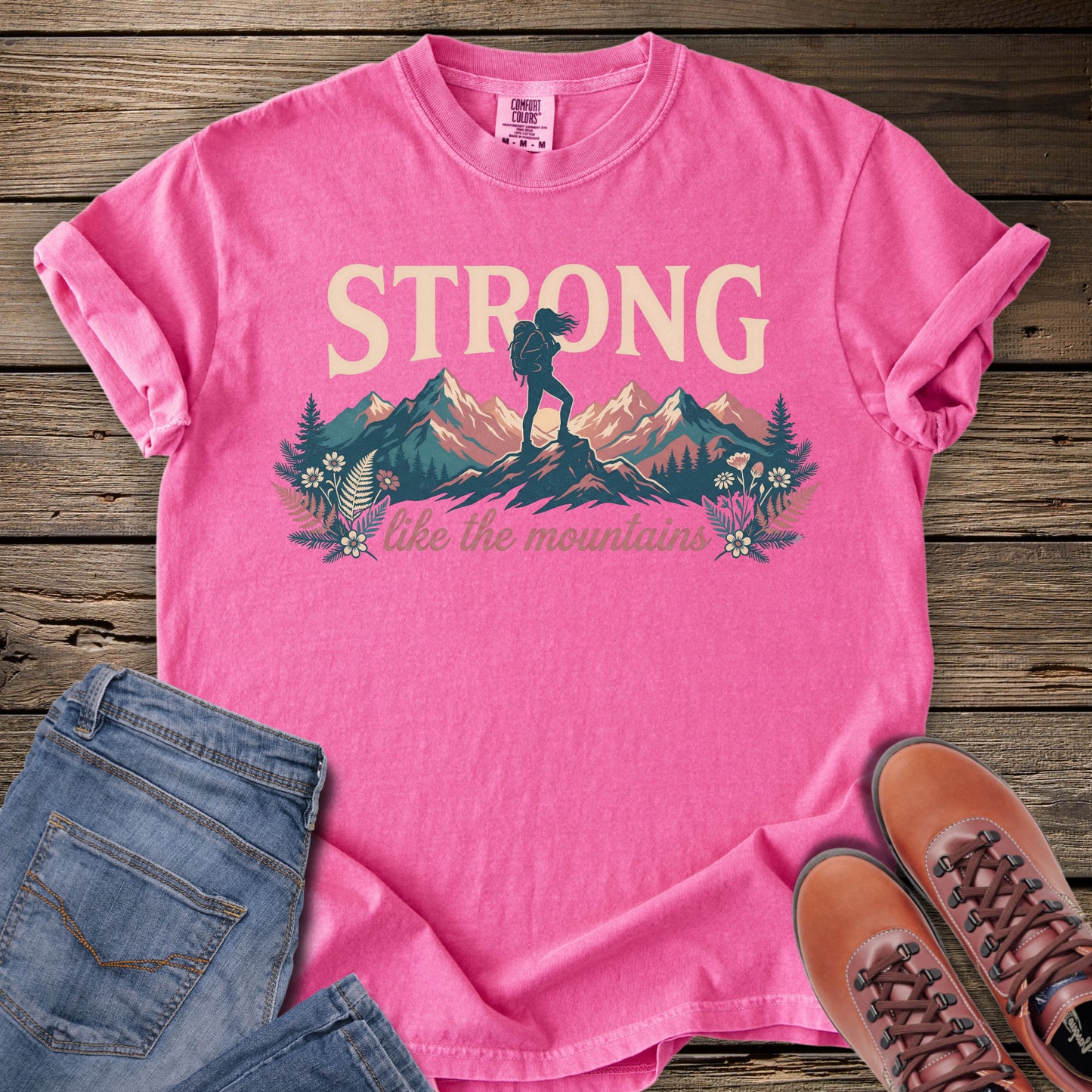 Strong Like The Mountain (woman silhouette) T-Shirt
