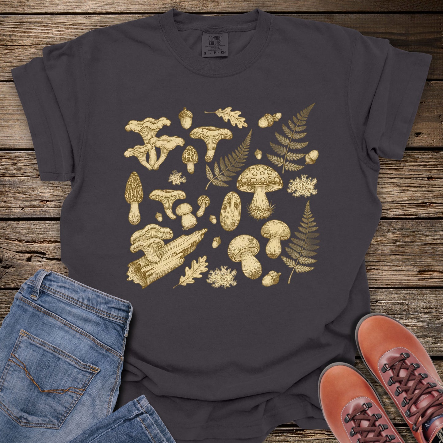Mushroom & Fern Vintage Botanical T-Shirt