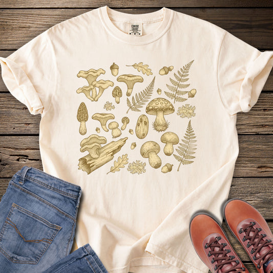 Mushroom & Fern Vintage Botanical T-Shirt