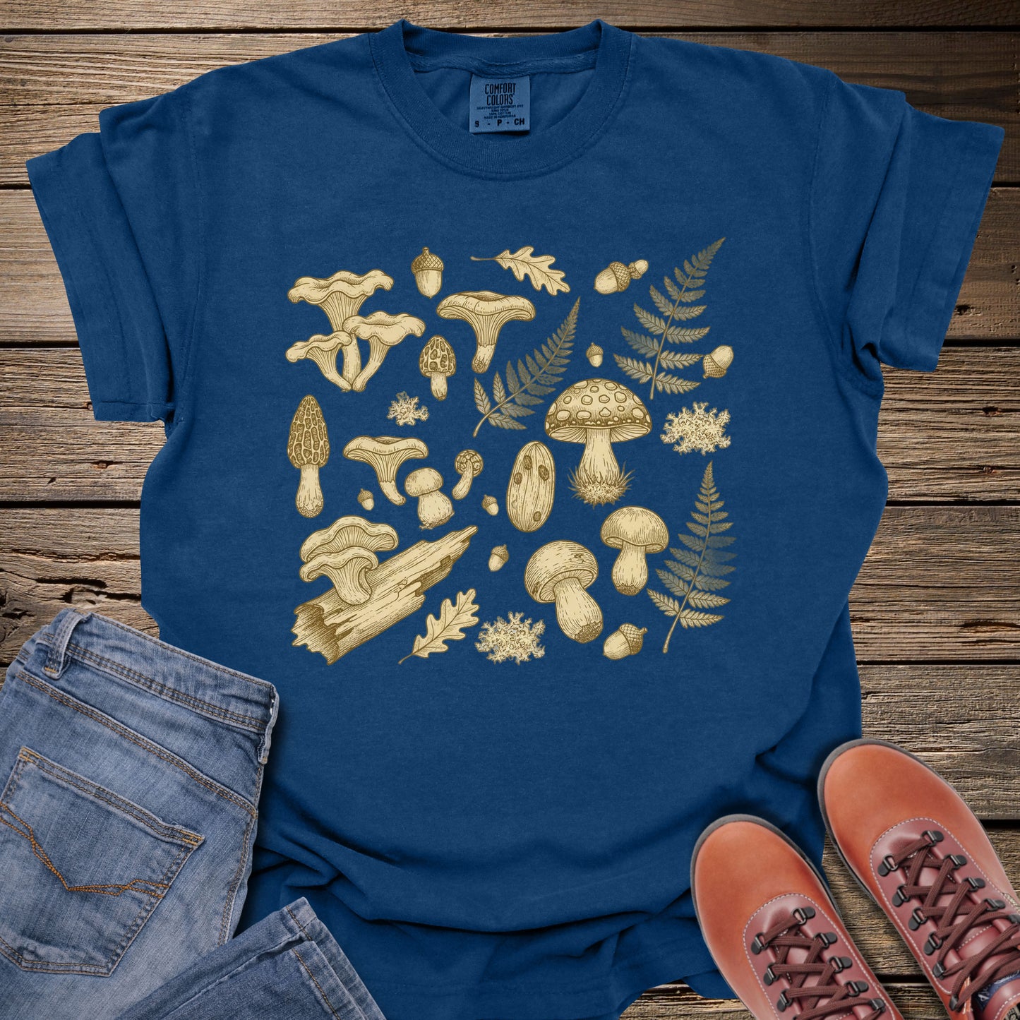 Mushroom & Fern Vintage Botanical T-Shirt