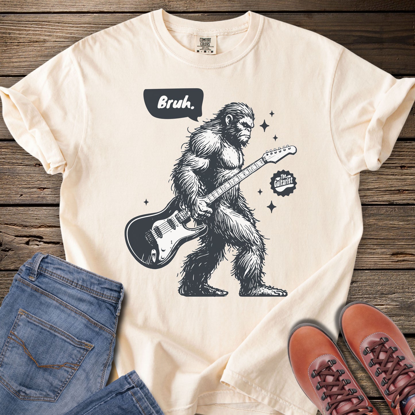 Bruh Sasquatch Guitar T-Shirt