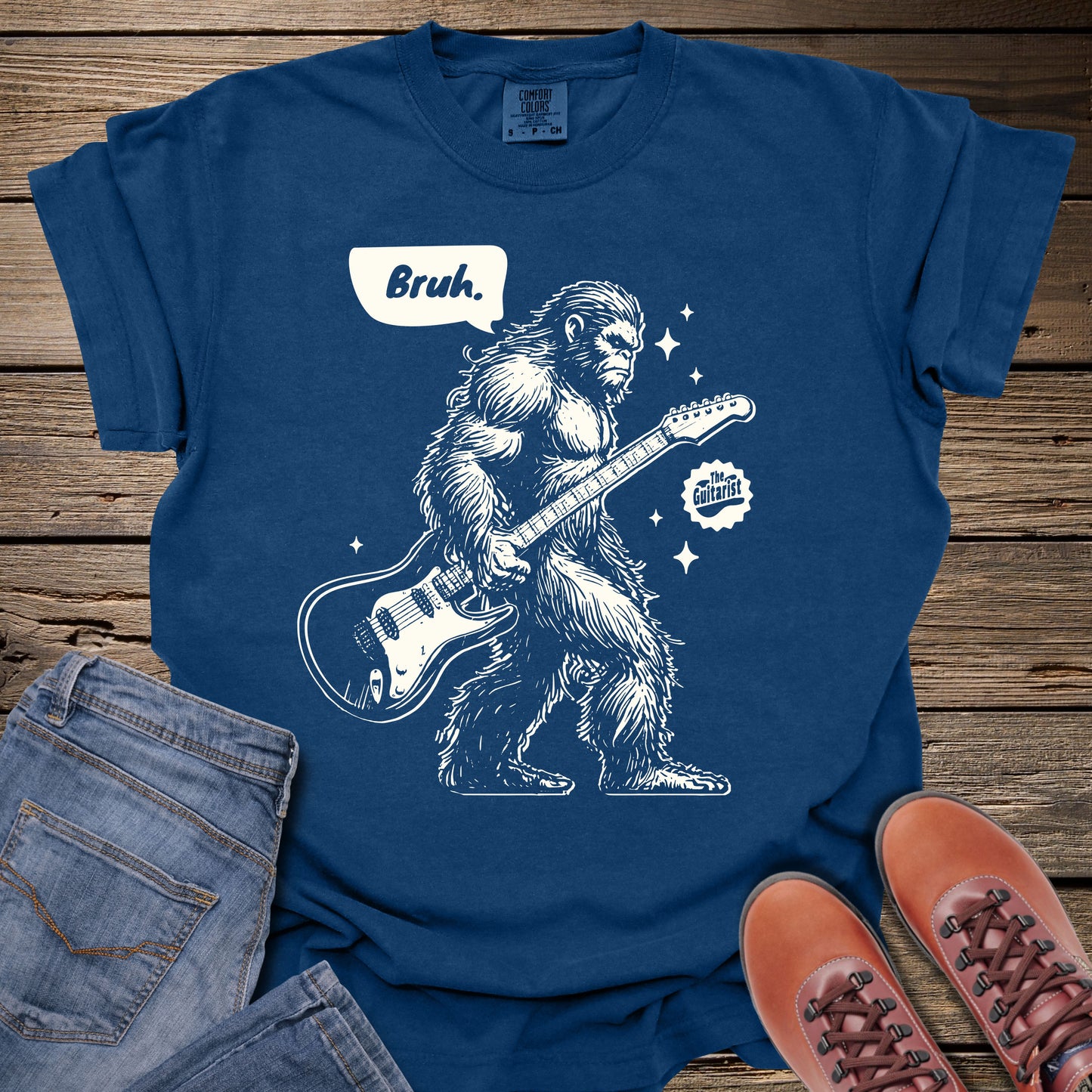 Bruh Sasquatch Guitar T-Shirt
