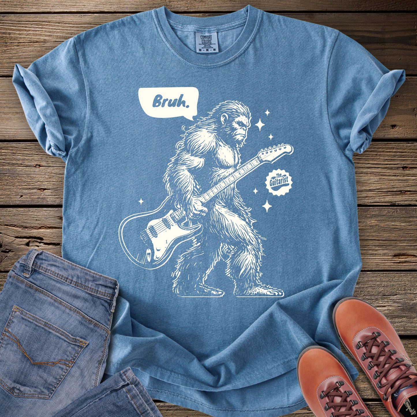 Bruh Sasquatch Guitar T-Shirt